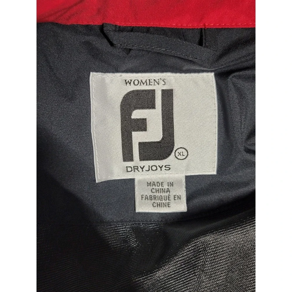 Footjoy Dry‎ Joys Womens Size XLarge Golf Long Sleeve Rain  Jacket Black/Red